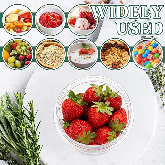 12 Pack Freezer Containers with Screw On Lids, 12 Oz Stackable Reusable Plastic Storage Container, Airtight Plastic Food Storage Containers with Twist Top Lids for Food Soup Jello Sauce