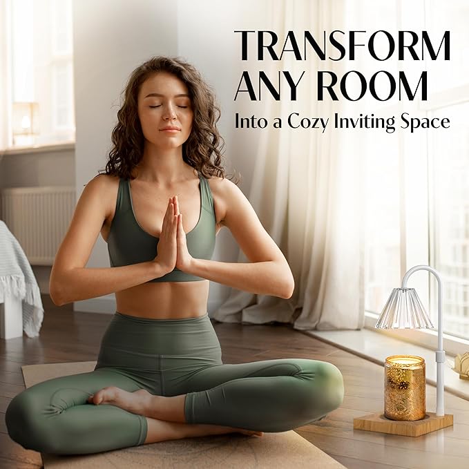 Candle Warmer Lamp with Timer and Dimmer & Includes 2 Bulbs, Electric Wax Candle Lamp Warmer for Jar Candles, Home Decor Aesthetic, and House Warming Gifts - White Glass