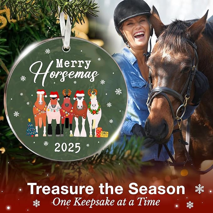 Horse Gifts for Women - Horse Ornaments for Christmas Tree, Unique Cowgirl Gifts for Women, Acrylic Western Ornaments, for Horse Lovers & Girls