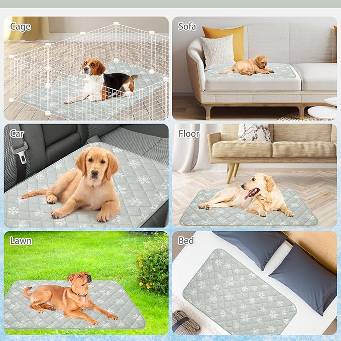 KOOLTAIL Dog Cooling Mat, 48''*28'' Upgraded Extra Large Cooling Pet Pad for Dogs Cats, Summer Dog Blanket Kennel with Non- Slip Bottom, Washable Mats for Bed Sofa Crate Playpen Outdoor Indoor