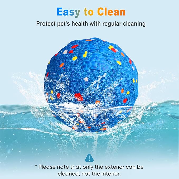 Interactive Dog Toys Ball, Automatic Moving, Bouncing Chew Toys, E-TPU Material, Suitable for Large and Medium-Sized Dogs, Used for Boredom Relief and Daily Training, USB Rechargeable (BVitality Blue)