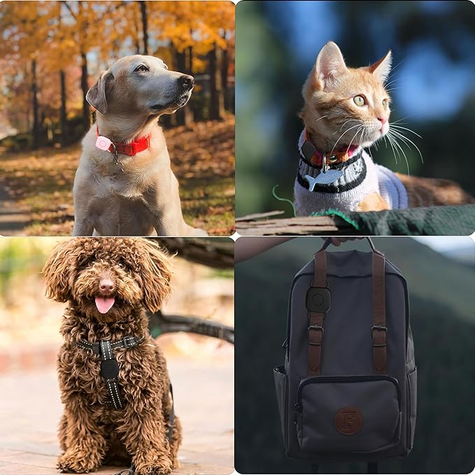 Waterproof Dog Collar Holder for Tile Mate 2024/ Mate 2022 Tracker, Anti Lost Soft Silicone Case for cat pet Necklace, Protective Cover Accessories for Tile Tracker Finder (Black/Green/Pink/Blue)