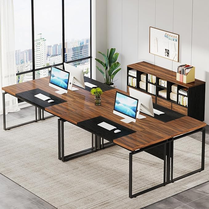 Tribesigns L-Shaped Executive Desk with Reversible File Cabinet, 63" Office Desk with Storage Drawers, L-Shaped Computer Desk with Drawer Cabinet for Hanging Letter Size Files (Brown+Black)