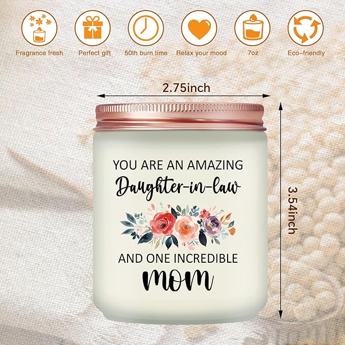Daughter in Law Gifts Ideas - Birthday Mothers Day Christmas Gifts for Daughter in Law - Lavender Scented Candle