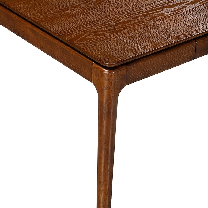 NTC Mingle Modern Wooden Rectangle Desk Table with Hidden Drawer – Waterproof & Heat Resistant, Dark Walnut