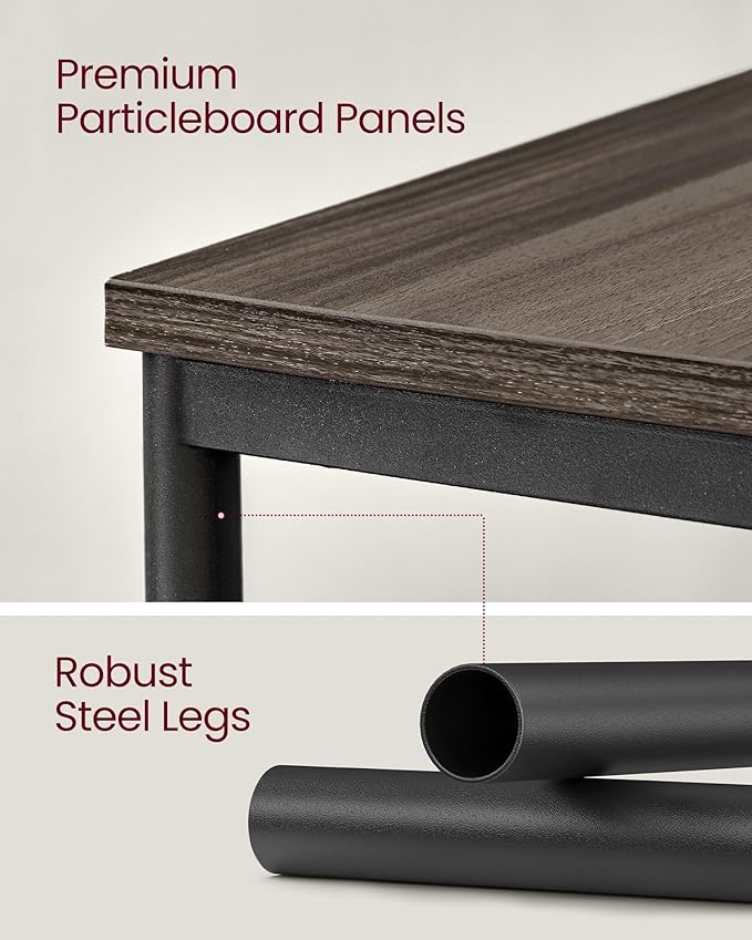 VASAGLE Side Tables Set of 2, Small End Table, Nightstand for Living Room, Bedroom, Office, Bathroom, Chestnut Brown and Classic Black ULET272B74