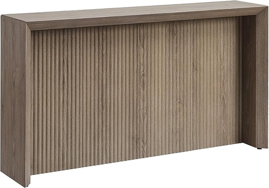 Henn&Hart 56'' Wooden Rectangular Fluted Console Table Entryway Table, Sofa Table for Entryway, Living Room, Couch, Hallway, or Office, Antiqued Gray Oak