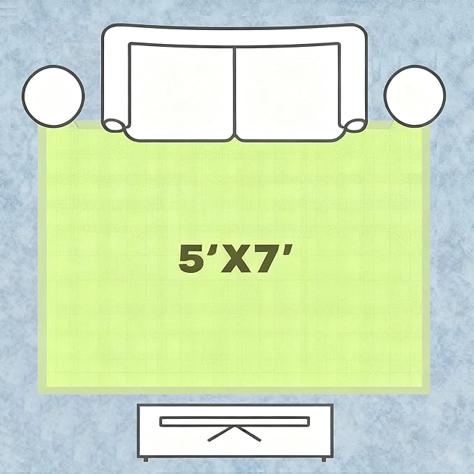 Bedroom Rug 5x8 Area Rugs Washable Green Rugs for Living Room