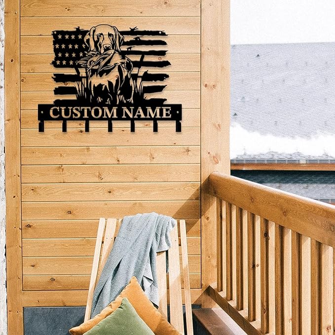 Personalized Custom Name Hunting Deer Wall Key Hooks,Metal Hunting Art Clothes Hooks,Metal Hunting Wall Home Storage Decorative,Hunter For Front Door, Hallway, Kitchen, Bedroom,Keys,Hats (Style C)