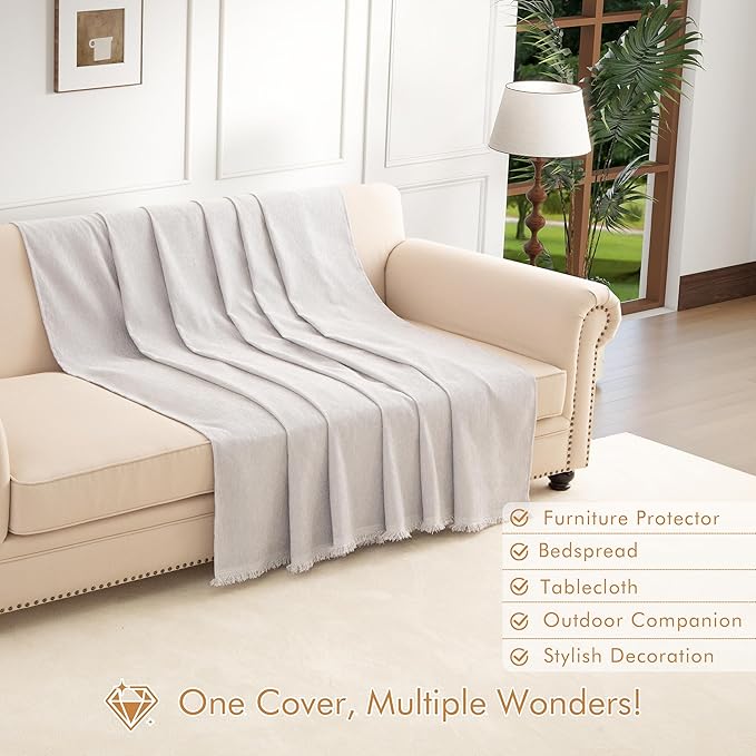 Couch Cover for 2-3 Cushion Couch Sofa Pet Friendly, Chenille Sectional L Shaped Sofa Cover Washable for Dogs Cats Kids, Furniture Protector Slipcover Decor for Living Room, 71"x118"