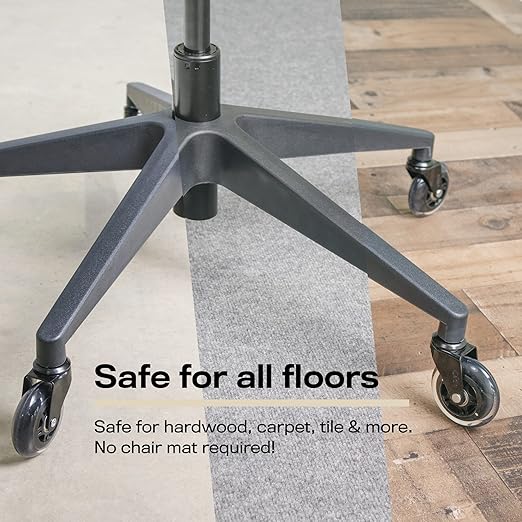 The Office Oasis Original Rollerblade Office Chair Wheels (As Seen On PBS) - Smooth & Quiet Casters - Safe for Hardwood Floors & Carpet - Easy Installation with Universal Fit - Set of 5 - Black