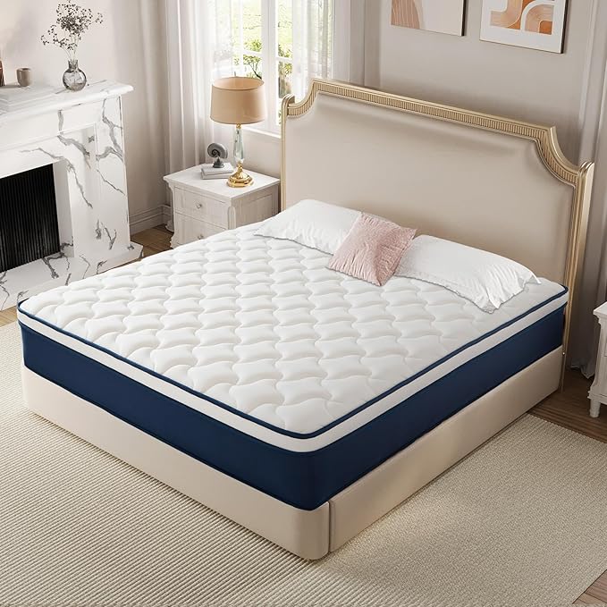 Full Size Mattress - 10 inches Gel Memory Foam Hybrid Mattress in a Box, Pocket Springs, Medium Firm, Pressure Relief & Motion Isolation, 100 Nights Trial, 55 * 75 Inch