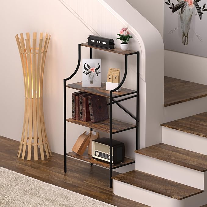 Console Table, entryway Table 4-Tier Sofa Table with Storage Shelves, Couch Table Behind Sofa,Standing Bakers Rack
