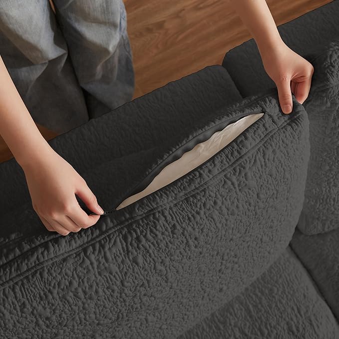 Cilee 110" Modular Sectional Sofa, Cloud Couch with Deep Seat, L-Shape Boneless Sofa, 3 Seat Memory Foam Sofa, No Assembly Required, Upholstered Couch for Living Room, Movable Ottoman, Chenille, Gray