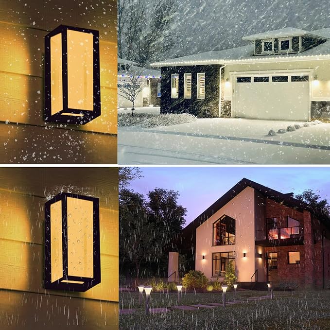Modern Outdoor Wall Lights 2Pack, LED Rectangle 18W Bright Warm to Cool Tunable White Exterior Lighting Fixtures, Waterproof Outdoor Lights for House,Porch,Garage (Rectangle-CCT)