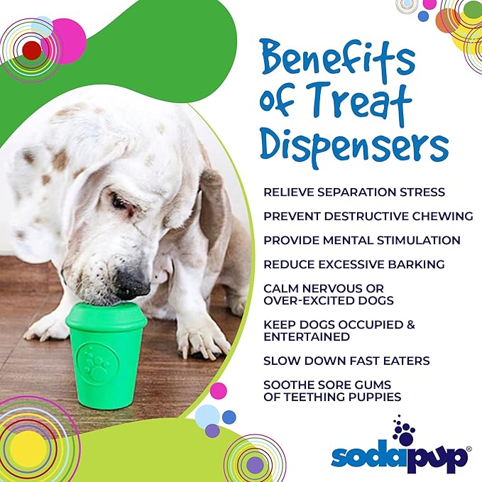 SodaPup Coffee Cup – Durable Dog Treat Dispenser & Chew Toy Made in USA from Non-Toxic, Pet Safe, Food Safe Natural Rubber Material for Mental Stimulation, Problem Chewing, Calming Nerves, & More