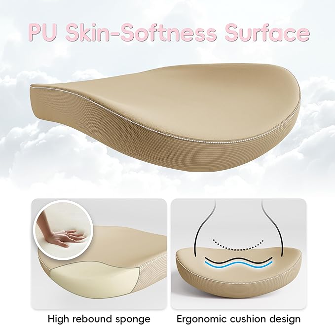 Office Home Ergonomic Desk Chair-Computer X-Shaped Chair Mesh PU Leather with Adjustable Lumbar Support-Executive Chair High Back with Headrest Flip-Up Arms for Long Hours (Khaki)