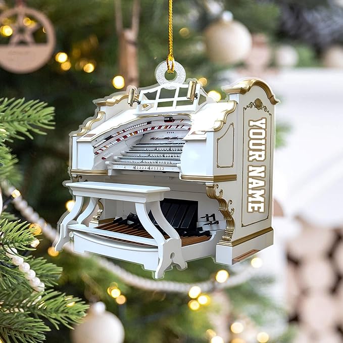 Mostefy Personalized Organ Christmas Ornament 2025, Custom Name Musical Instrument Holiday Decoration, Unique Pipe Organ Keepsake Gift for Musicians & Music Lovers (Organ2)