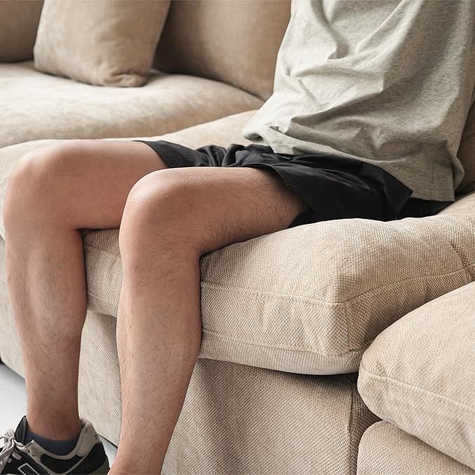 Cloud Couch Modular Sectional Sofa with Ottoman,120inch Down Filled U Shaped 5 Seater Convertible Sofa,Cover Washable and Replaceable Couches for Living Room