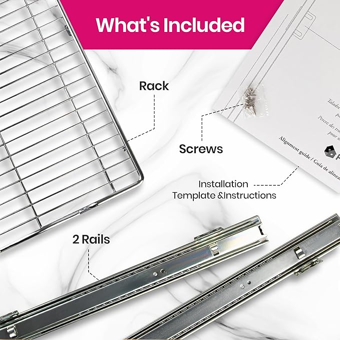 HOLDN’ STORAGE Pull Out Cabinet Organizer, Heavy Duty Caddy w/Lifetime Limited Warranty - 28”W x 21”D - Requires At Least 29-1/4” Cabinet Opening, Steel Metal Cabinet Drawers Slide Out, Chrome