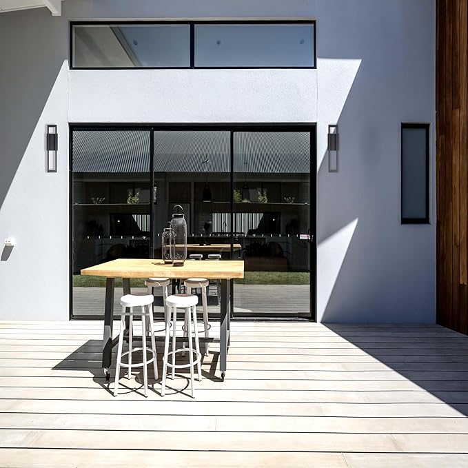 GLOBE Electric 51432 LED Integrated Outdoor Indoor Wall Sconce, Black, 17 Watts, 520 Lumens, Back Porch Lights, Front Patio, Garage Fixture, Exterior Lighting for House