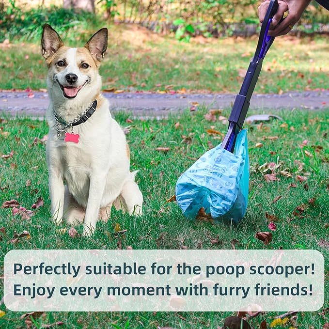 Cat Litter Disposal Bags and Dog Poop Bags with Handle, 360 Counts, Lavender Scented,Corn Starch Blend Extra Thick and Guaranteed Leak Proof Poop bags for Kitty and Doggy