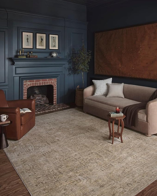 Loloi Magnolia Home by Joanna Gaines Junie Collection JUE-02 Oatmeal/Smoke 2'-0" x 3'-0", .38" Pile Height, Accent Rug