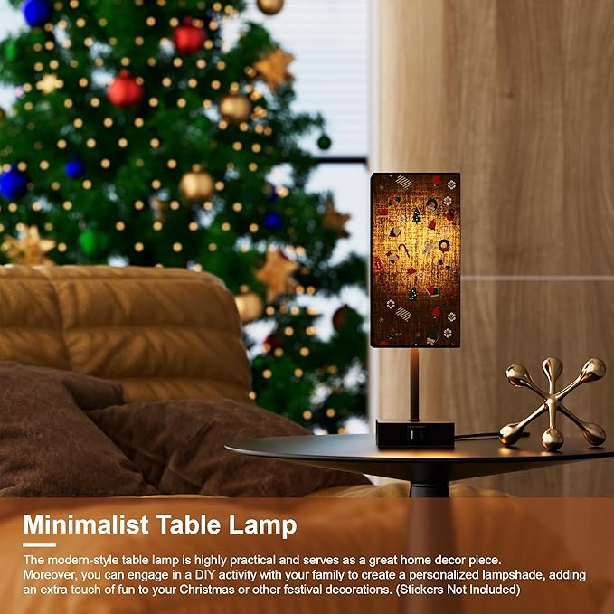 Sailstar Table Lamp for Bedroom, 3 Way Dimmable Touch Bedside Lamp, Small Lamp with 2 USB C+A Charging Ports, Black Nightstand Lamps for End Table, Living Room, Desk, Bulb Included