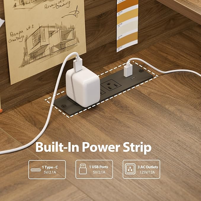 Agilestic L-Shaped Electric Standing Desk, 63x55 Inch Ergonomic Adjustable Height Desk with Storage, Stand Up Corner Desk Sit Stand Computer Table Power Outlet & LED Lights, Office Table, Dark Walnut