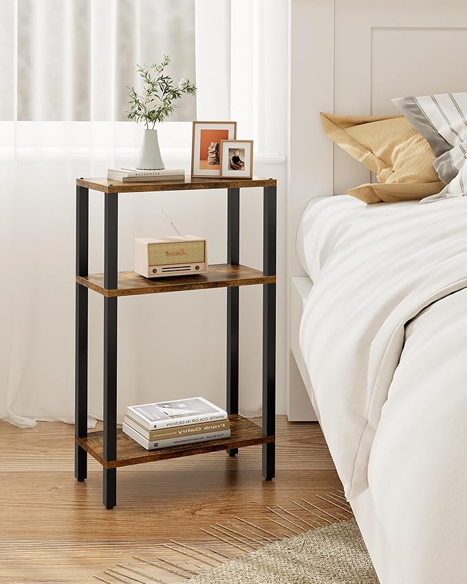 TUTOTAK Small Side Table, Narrow End Table, Skinny Sofa Table, Slim Nightstand, Couch Table, Living Room, Bed Room, Brown TB01BB0772