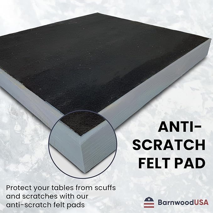 Wooden Ottoman Tray with Felt Pad – Decorative Couch Serving Tray Made with Real Rustic Reclaimed Wood - Perfect for Living Room Ottomans, Sofas, & Coffee Tables -24" x 24"- Slate Blue