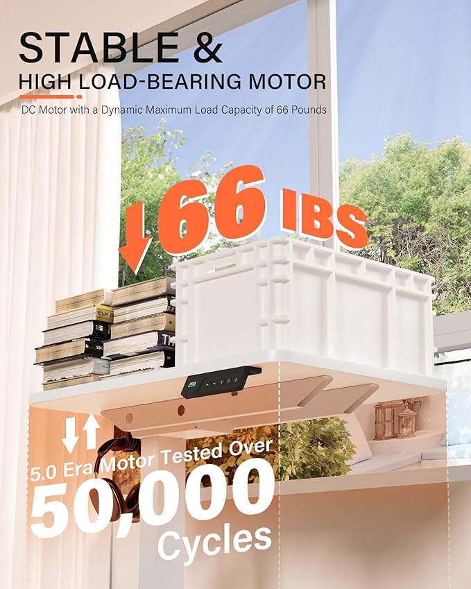 FiCiHi Small Electric Standing Desk - Adjustable Height Bedside Laptop Table with Wheels, Mobile, Portable Rolling Computer Workstation Sit Stand Table for Home Office, Sofa, Couch Use (28x16, White)