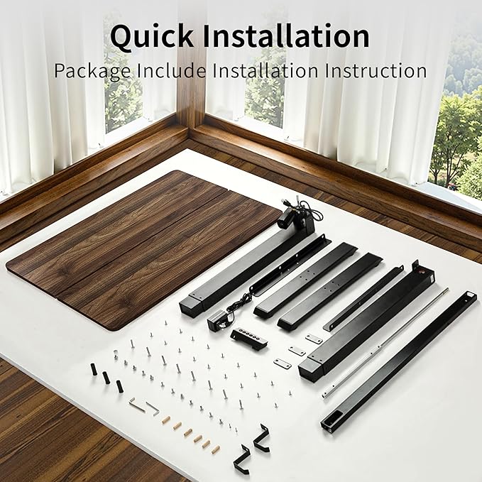 BIZUM 40x24 Inch Electric Standing Desk with Memory Presets, Quiet Motor Height Adjustable Stand Up Desk for Home Office & Gaming, Ergonomic Sit Stand Workstation，Walnut