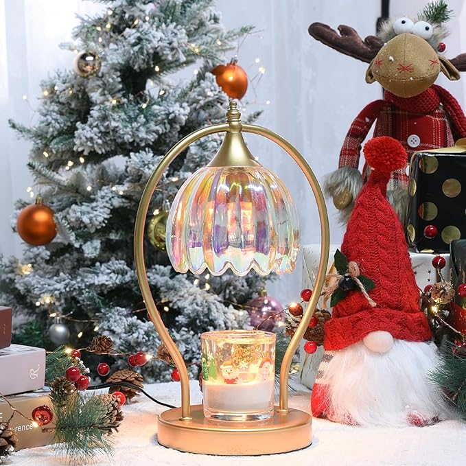 Candle Warmer Lamp with Timer: Dimmable Scented Candle Warmer Aromatherapy Lamp for Home Decor, Mothers Day Gifts for Mom, Ideal Housewarming Birthday Wax Warmer Light Gift, Includes 2 Bulbs