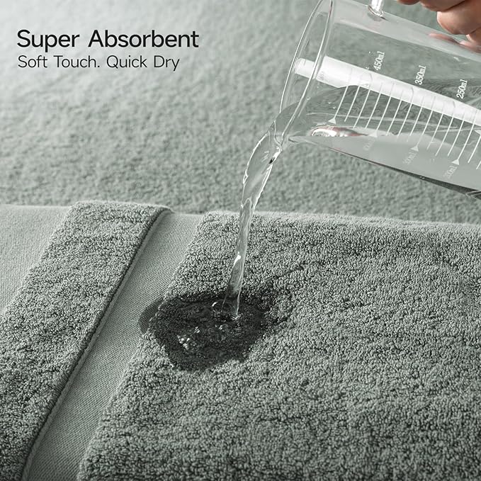 REDKISS 100% Cotton Bath Towels Set of 2, Extra Large Bath Sheets 35 X 70 Inches, 800 GSM, Quick Dry, Ultra Soft & Super Absorbent Bathroom Towel Sets for Bathroom, Gym, Spa, Pool & Hotel, Sage Green