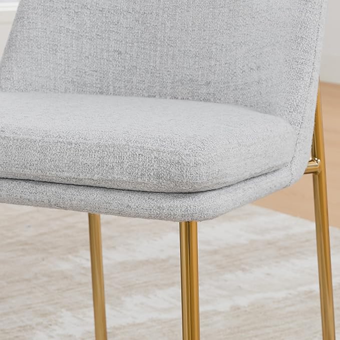 CHITA Modern Dining Chairs Set of 2, FSC Certified Metal Dining Chair for Dining Room, Light Gray