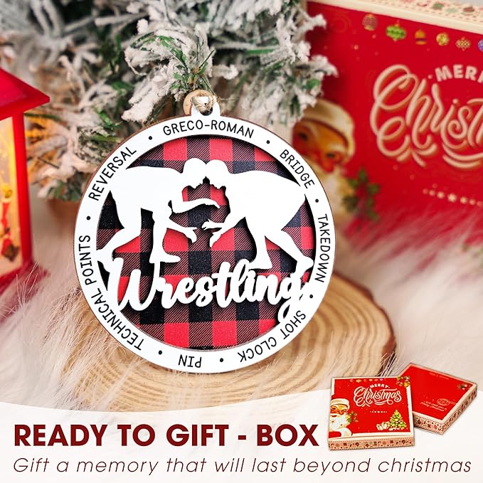 Wrestling Christmas Ornaments 2025, Funny Christmas Ornaments for Wrestlers, 2025 Wrestling Gifts for Men, Boys, Coach, WWE Ornament, Gymnastics Ornament