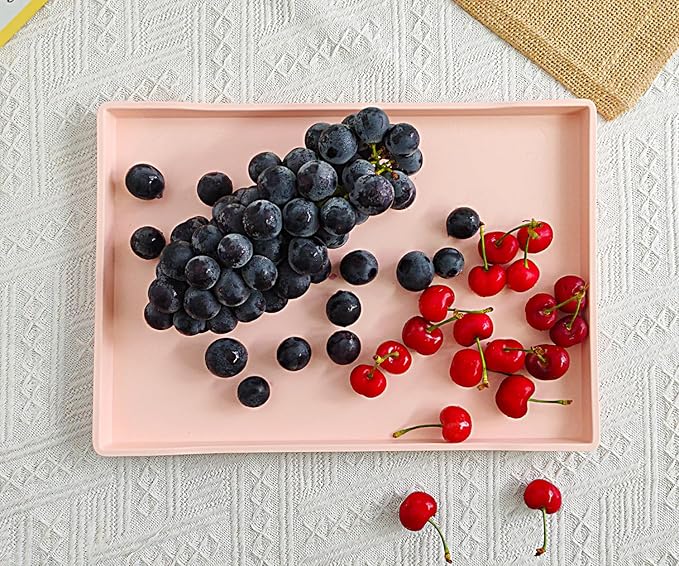 Pink Serving Tray (13.5 x 9.6 inch) for Serving Accessory, Spa, Coffee, Drinks, Cupcake Stand, Party Supplies, Coffee Table Decor, Vanity & Buffet Display.