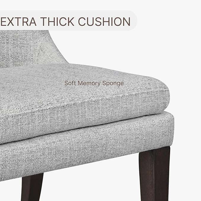 Upholstered Dining Chairs Modern Sidechair Performance Fabric High Back Armlesschair for Diningroom Kitchen,Light Grey,Set of 2(1 Box)