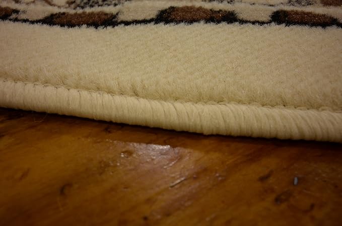 Unique Loom Reza Collection Traditional Persian Style Area Rug, 8' 0" x 8' 0", Ivory/Brown