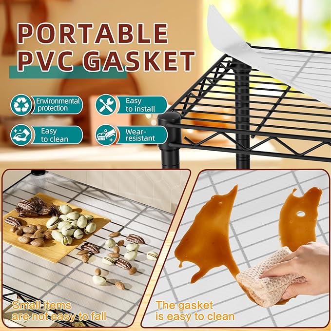 SINGAYE 4 Small Wire Shelves Kitchen Pantry Close Home Organizers and Storage Bathroom Shelf Laundry Room Organization Adjustable Book Metal Garage Shelving Unit