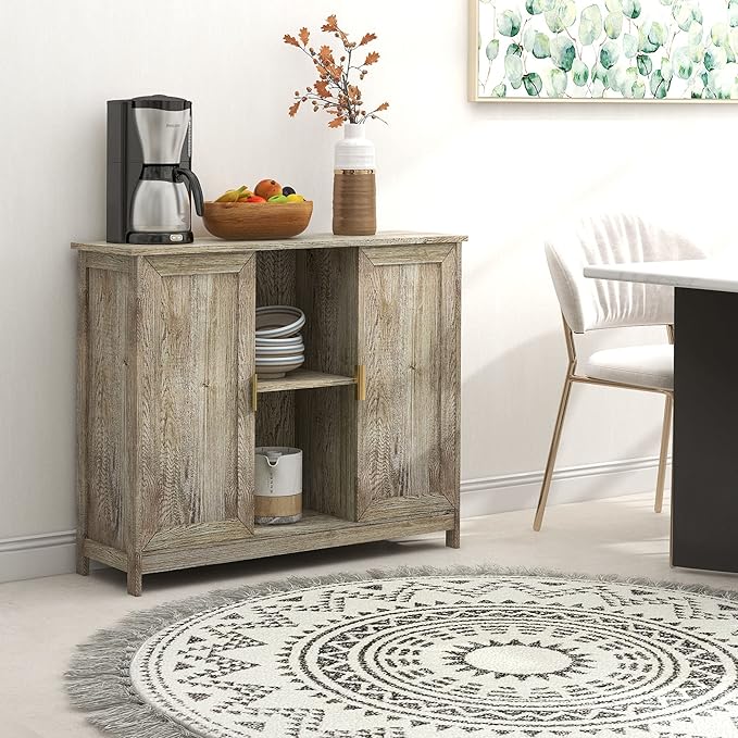 TaoHFE Farmhouse Buffet Cabinet,Entry Table Sideboard with Storage Cabinet,Farmhouse Credenza,Thin Cabinet for Hallway