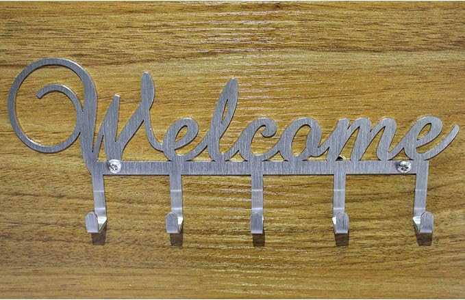 Myartte Key Holder Key Hooks Wall Decorative Zinc Alloy Key Organizer Rack with Screws and Sticker for Entryway, Kitchen, Bedroom, Organize Car Keys, House Keys, Small Accessories and Jewelry