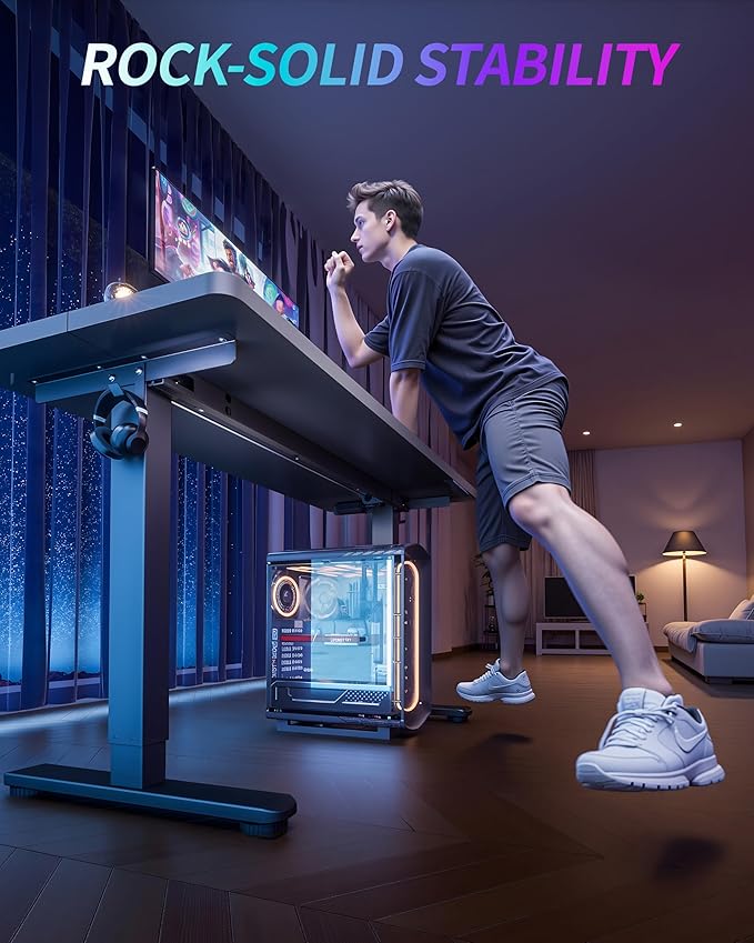 BIZUM Standing Desk Electric Adjustable Computer Desk-Stand up Desk Office Gaming Home Office Memory Desks 48x24 inches Black