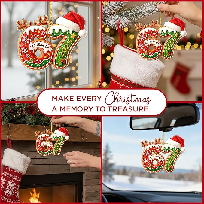 Gingerbread 67 Ornament, 67 Christmas Ornament, Christmas Decor 2025, Xmas Ornaments 2025, 67 Teen Girls Trendy Stuff, 67 Stuff, Stocking Stuffer, Funny Ornaments, Gen Z Gifts, Gingerbread Xmas Picks