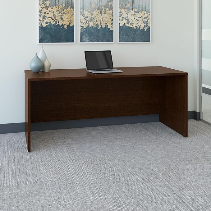 Bush Business Furniture Series C 72W Office Desk in Mocha Cherry, Large Computer Table for Home and Professional Workplace