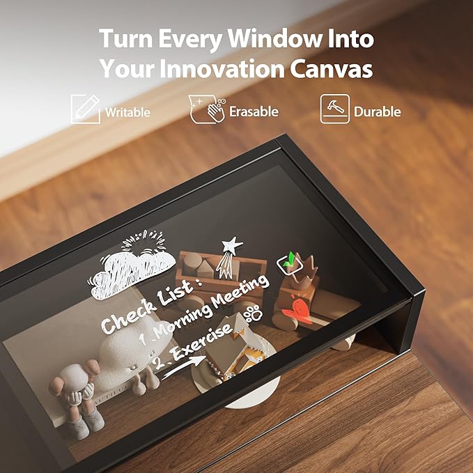 Agilestic Glass Standing Desk with Storage, 48 Inch Electric Adjustable Desk with Glass Shelf, Sit Stand Up Home Office Computer Table, Splice Board, Dark Walnut