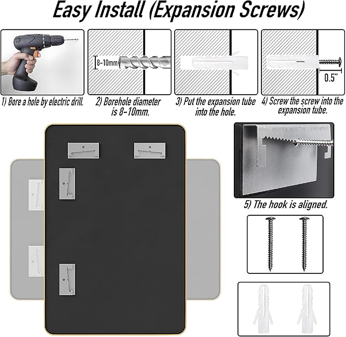 20x30 Rectangle Mirror Full Length Wall Mounted Hanging or Against Wall Metal Frame Dressing Make-up Mirrors for Entryway Bedroom Bathroom Living Room 20 30 inch Gold