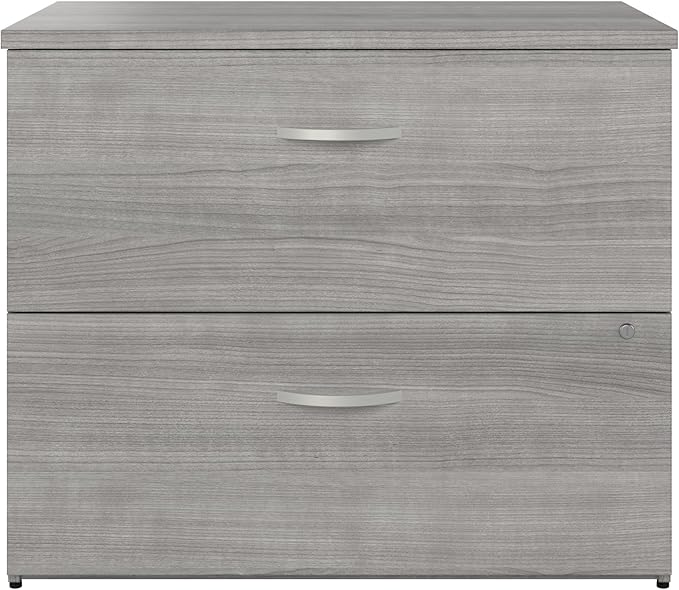Bush Business Furniture Studio C 2 Drawer Lateral File Cabinet in Platinum Gray - Assembled, Locking Document Storage for Home or Professional Office