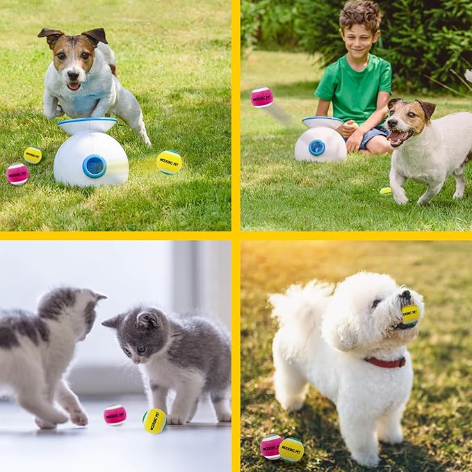 HOCTRAKA, NICERINC PET X-Small Dog Tennis Balls Dog Toys Ball 1.5" Pack of 12, Fit Ball Launchers